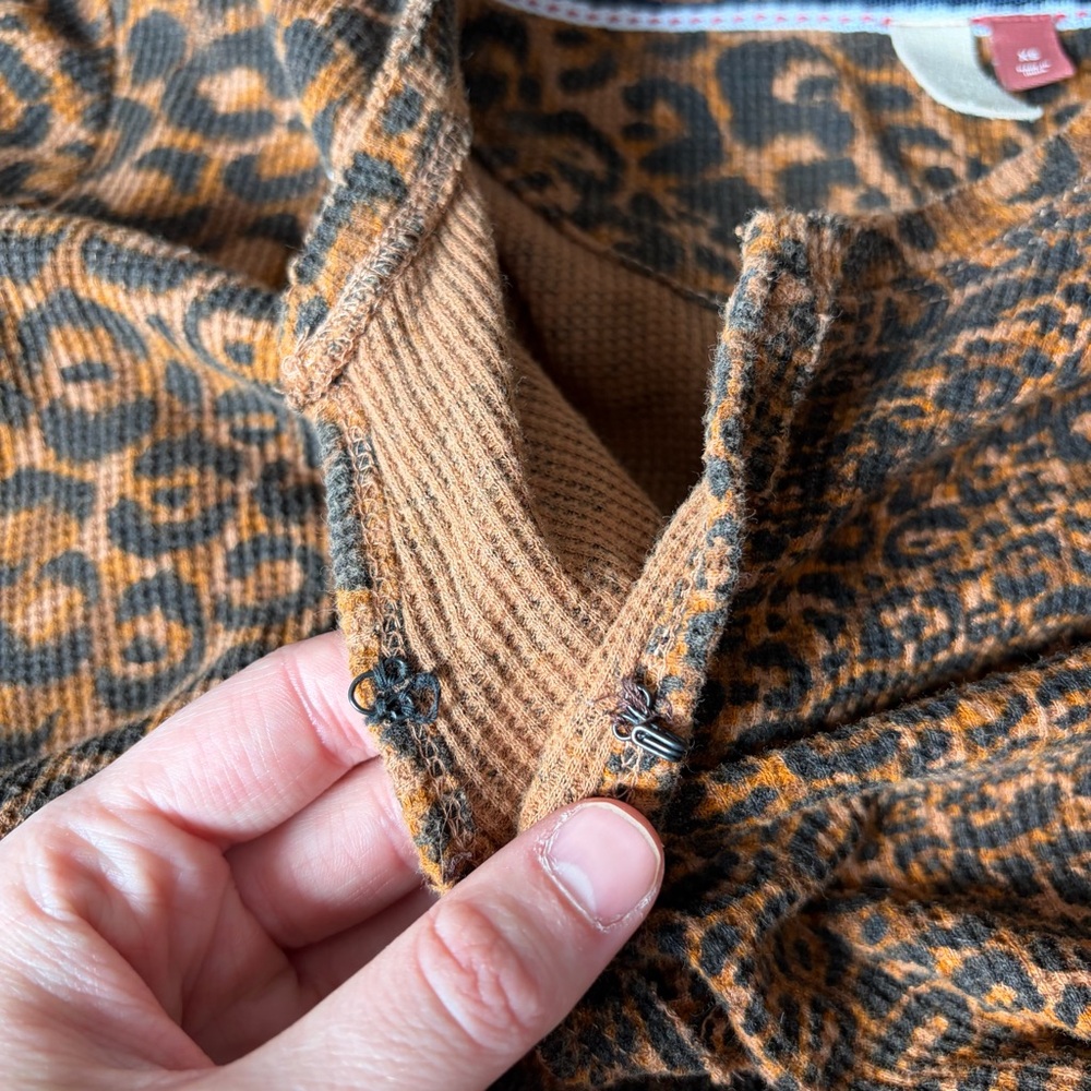 Pilcro Split Neck Leopard Print Top - image 8